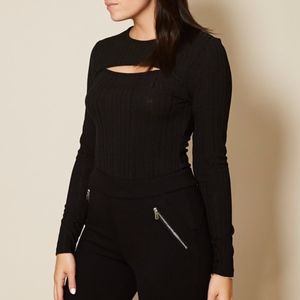 Ribbed Cut Out Body Suit